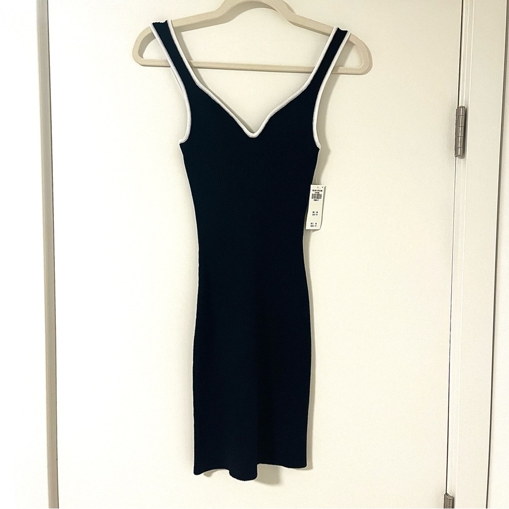 Abercrombie & Fitch Black & White Ribbed Knit Dress | Size XSP | NWT